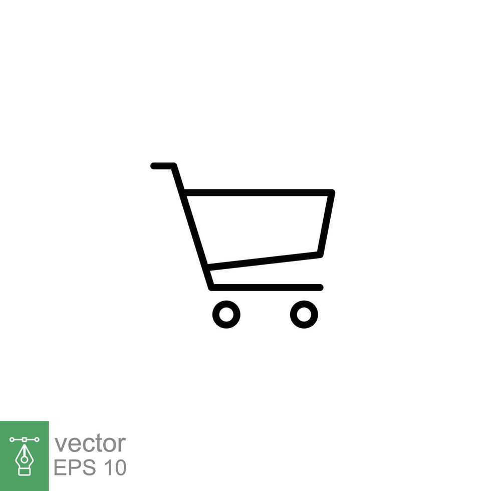 Shopping cart icon. Simple line style for web template and app. Shop, basket, bag, store, online, purchase, buy, retail, vector illustration design on white background. EPS 10.