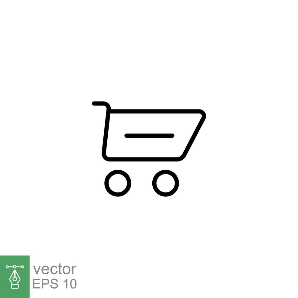 Shopping cart icon. Simple line style for web template and app. Shop, basket, bag, store, online, purchase, buy, retail, vector illustration design on white background. EPS 10.