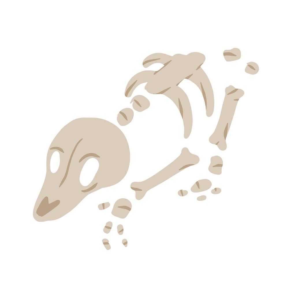 Skeleton of dead animal. Halloween and desert scenery. vector