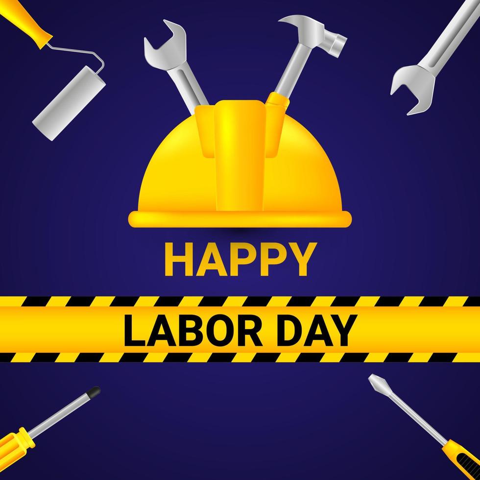 Happy labor day social media design template vector
