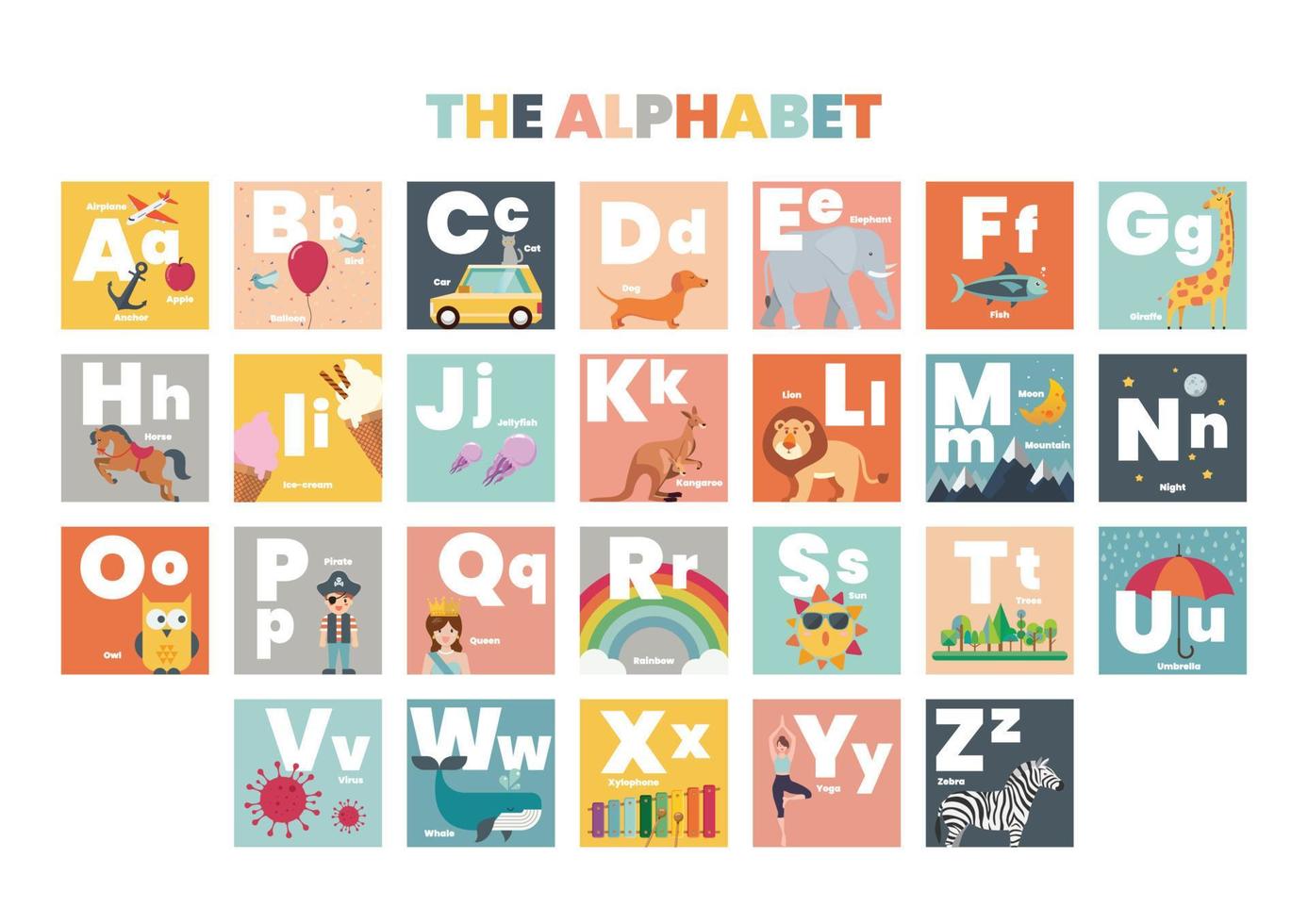 ABC Alphabet Worksheet Flashcard vector