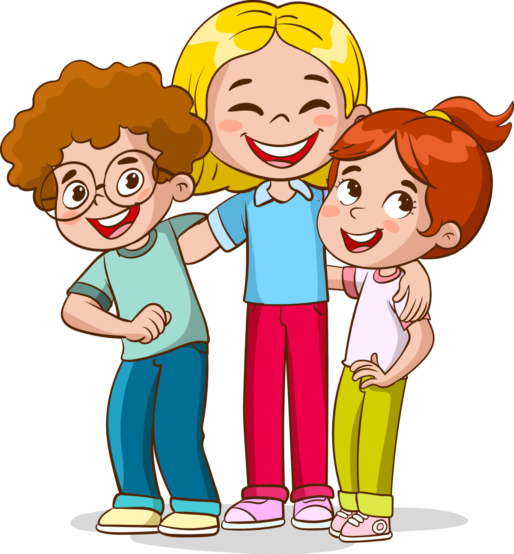 group of boy friends clipart