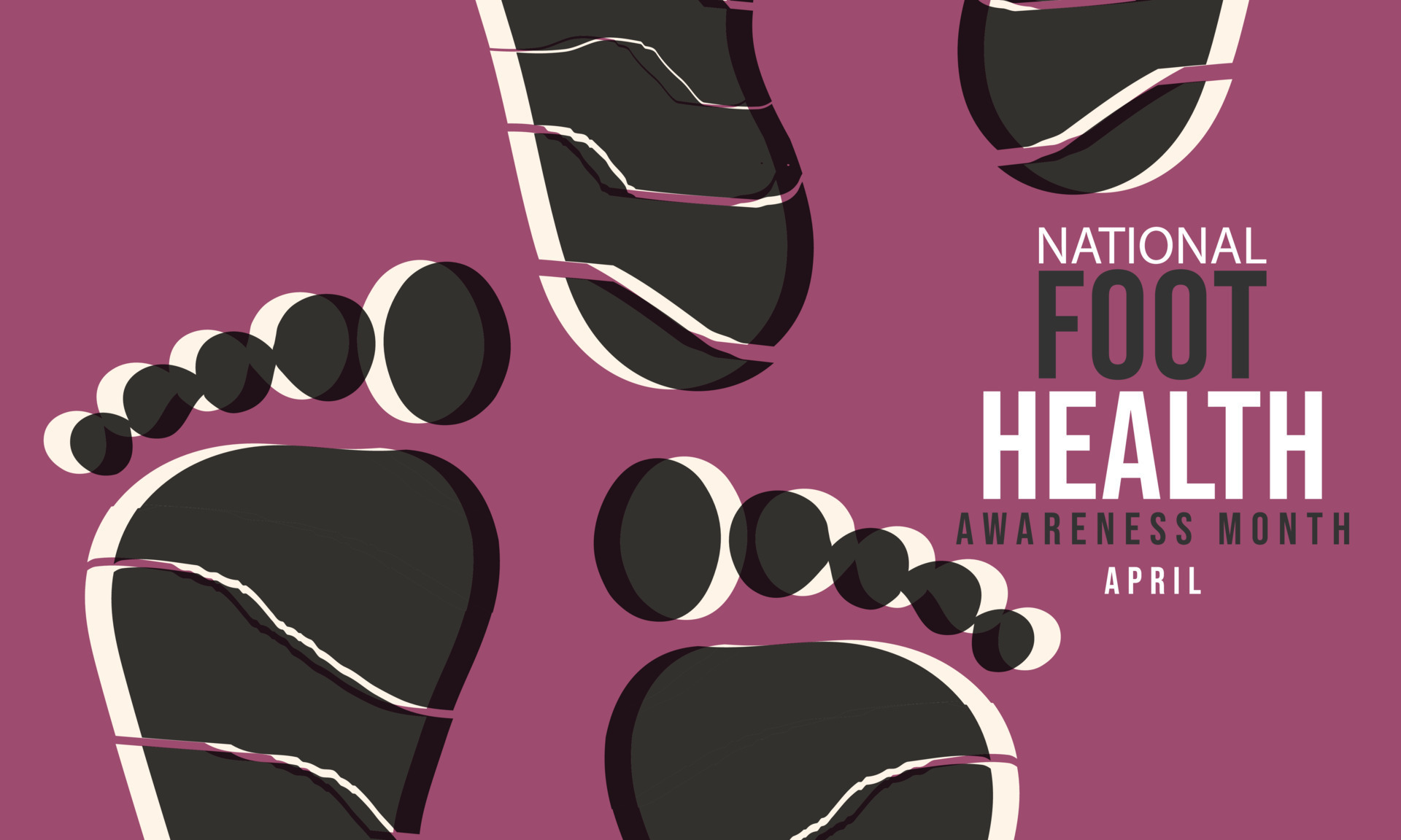 Foot health awareness month. Template for background, banner, card