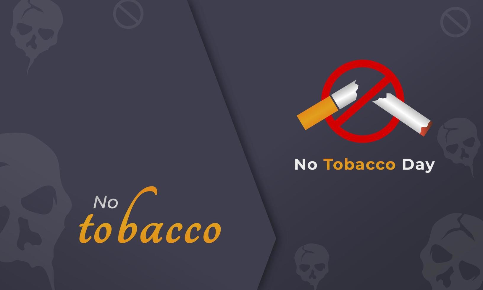 World No Tobacco Day Greeting Card Banner for No smoking Vector Illustration