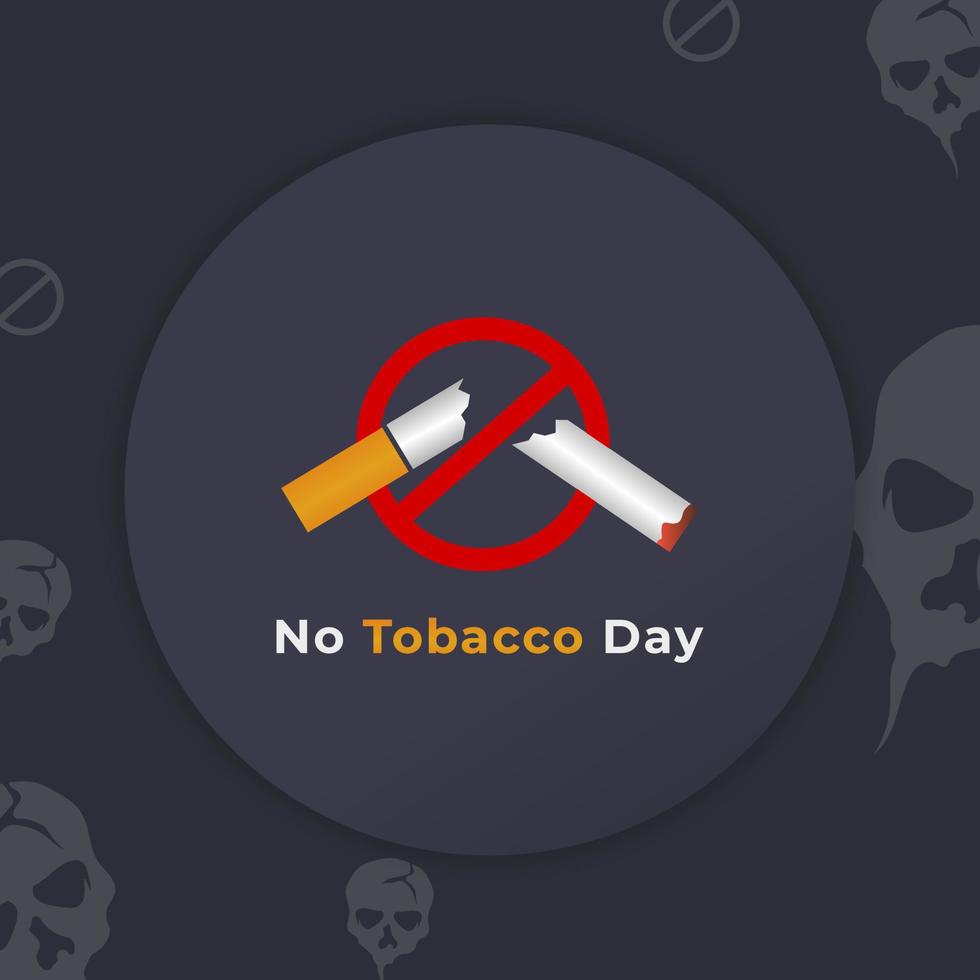World No Tobacco Day Greeting Card Banner for No smoking Vector Illustration