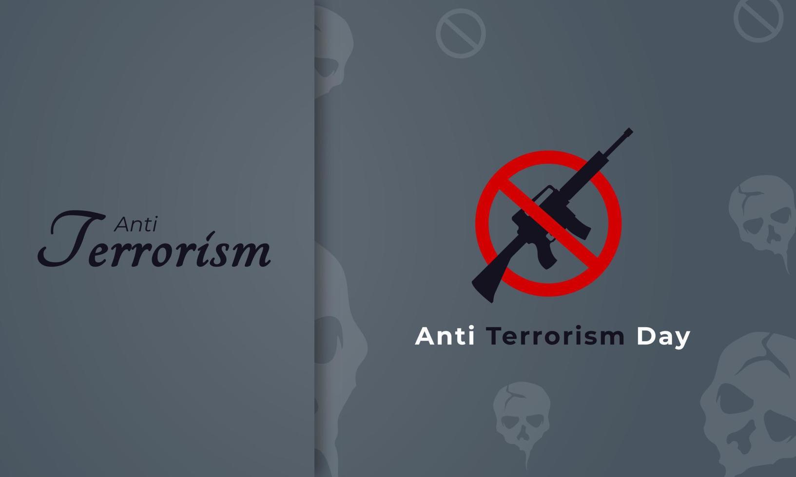 Anti Terrorism Day Greeting Card Banner Poster for Stop Terrorism Vector Illustration