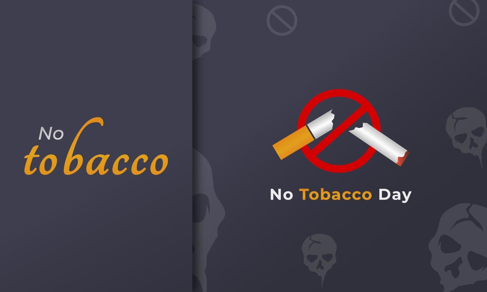 mundo No tabaco día saludo tarjeta bandera para No de fumar vector ilustración