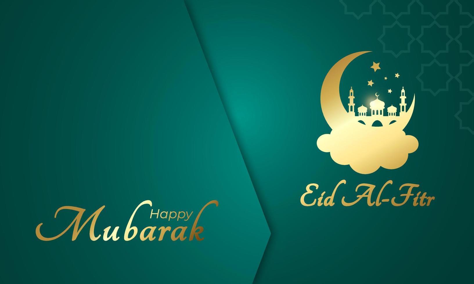 Eid Mubarak Al Fitr Islamic Greeting Card for Holy Month Ramadan Celebration vector