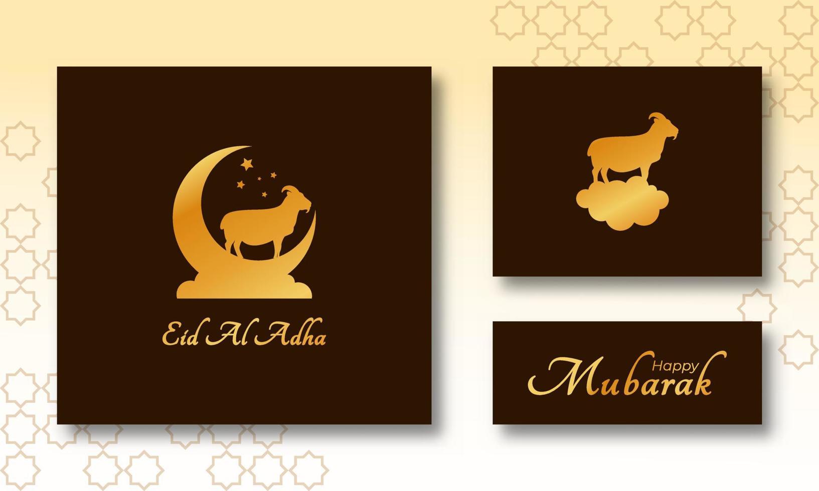 Eid Mubarak Eid Al Adha Festival Greeting Card Banner Islamic for Celebrate Muslim Holy Month Vector Illustration