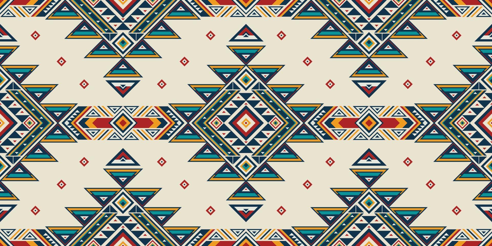 Native american indian ornament pattern geometric ethnic textile texture tribal aztec pattern navajo mexican fabric seamless Vector decoration fashion