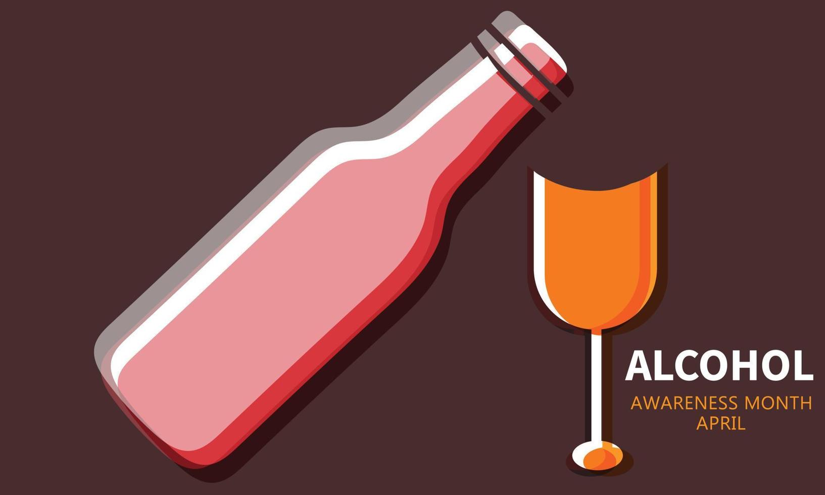 April is Alcohol awareness month. Template for background, banner, card, poster vector