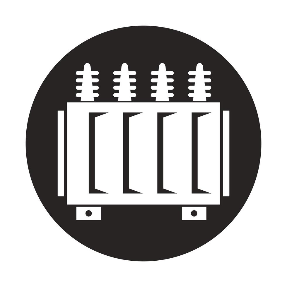 high voltage electrical transformer icon vector