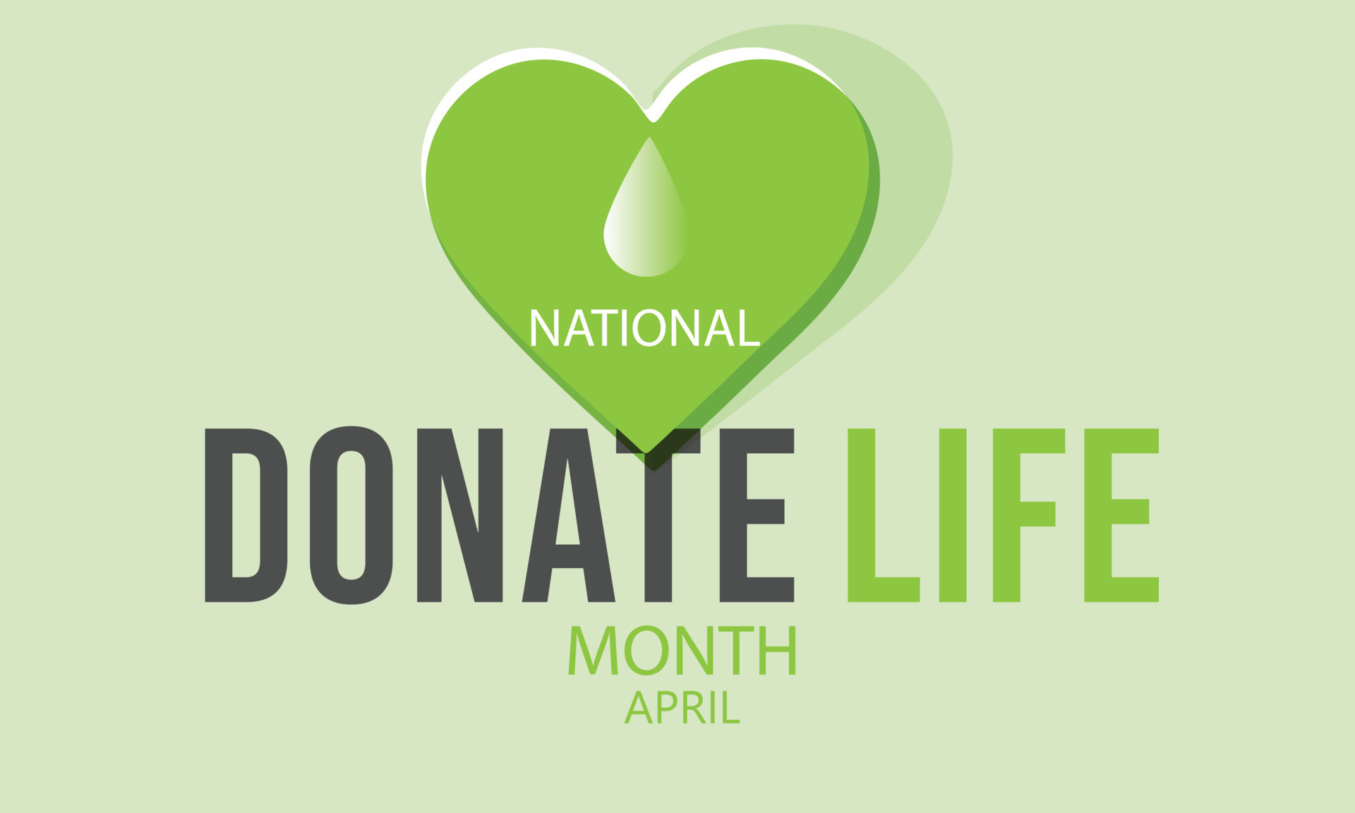 April is National Donate Life Month. Template for background, banner