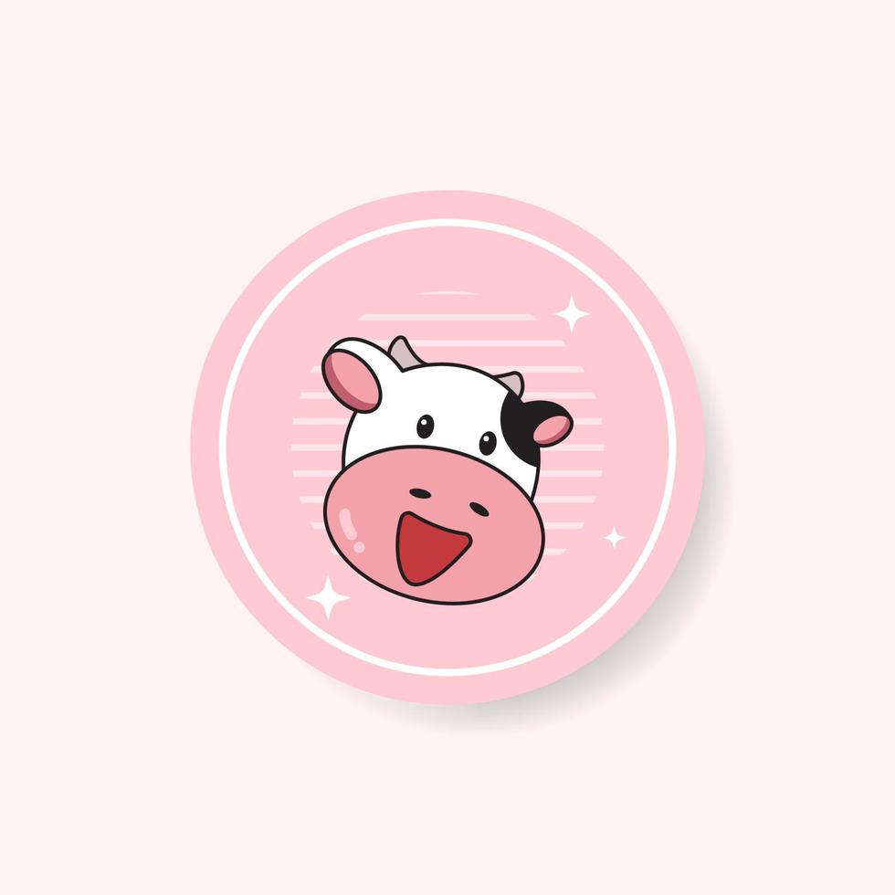 Cow label illustration .re-editable.suitable for your business.vector illustration .eps 10 vector