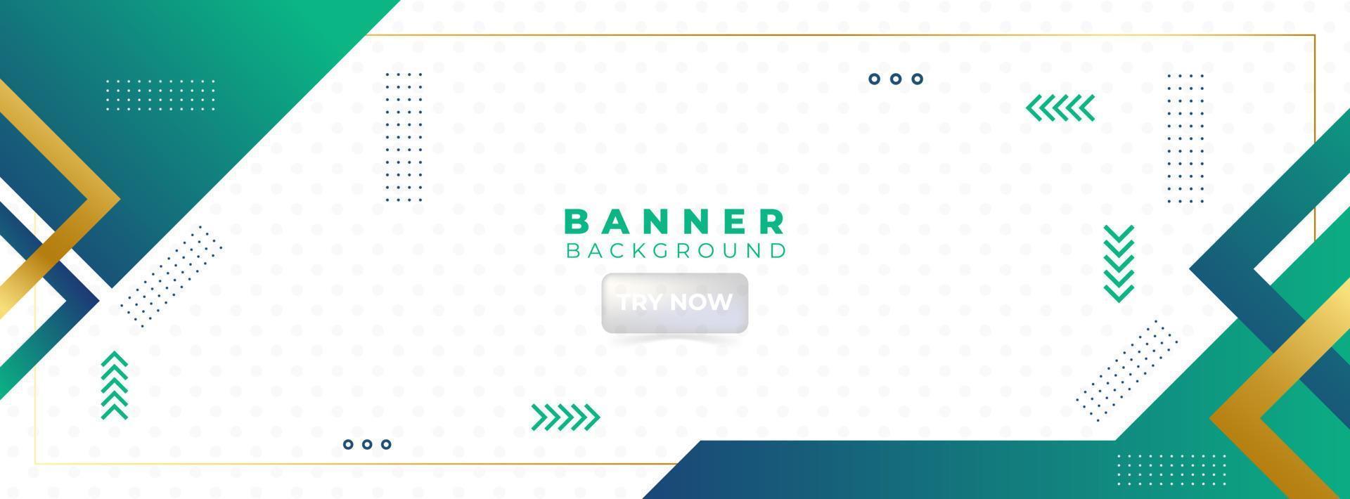 banner background. colorful, green and golden gradation.geomtric elegant .memphis .vector illustration vector