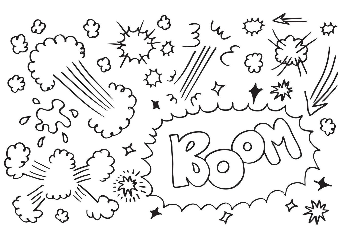 Hand drawn comic doodles isolated on white background.vector illustration. vector