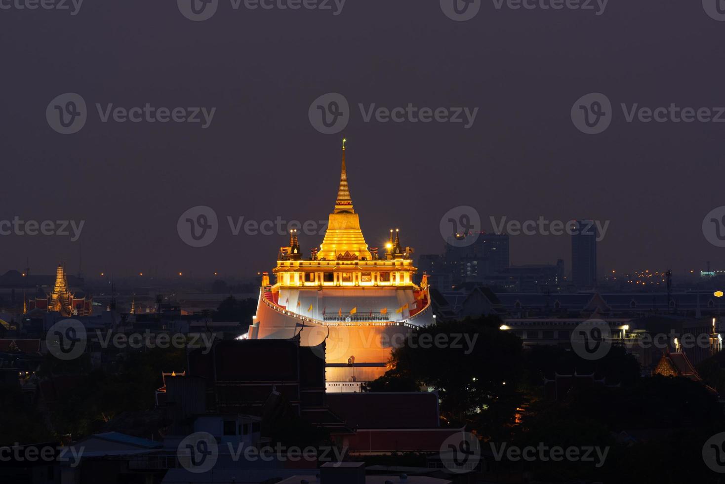 Scene of beautiful golden mount temple photo