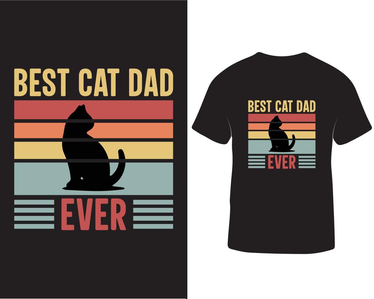 mejor gato papá nunca vector camiseta diseño gratis descargar