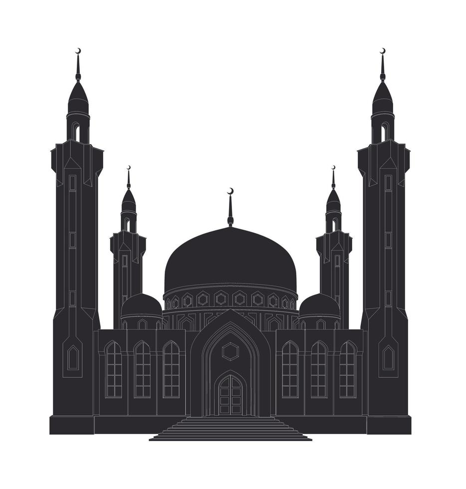 Muslim mosque silhouette vector