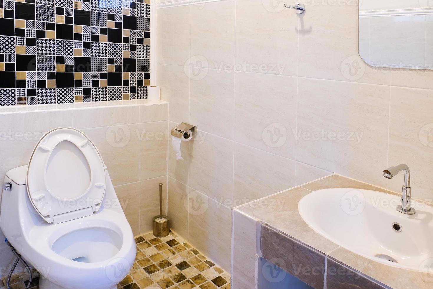 Toilet bowl in a modern bathroom ,flush toilet clean bathroom photo