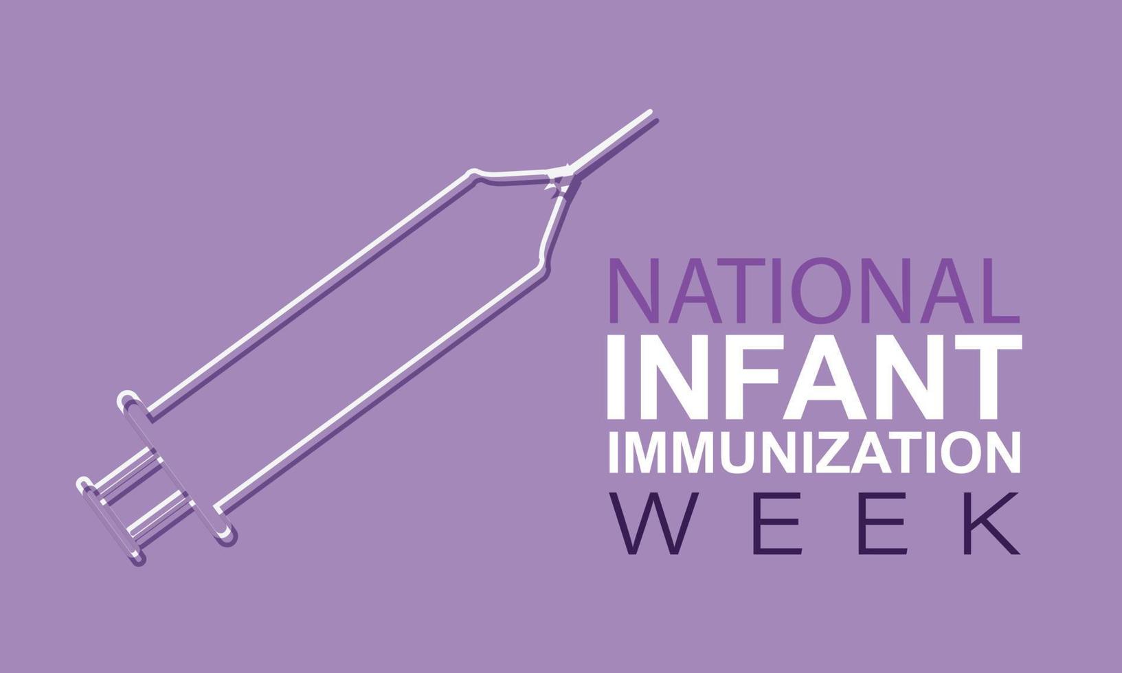 National Infant Immunization week. Template for background, banner, card, poster vector