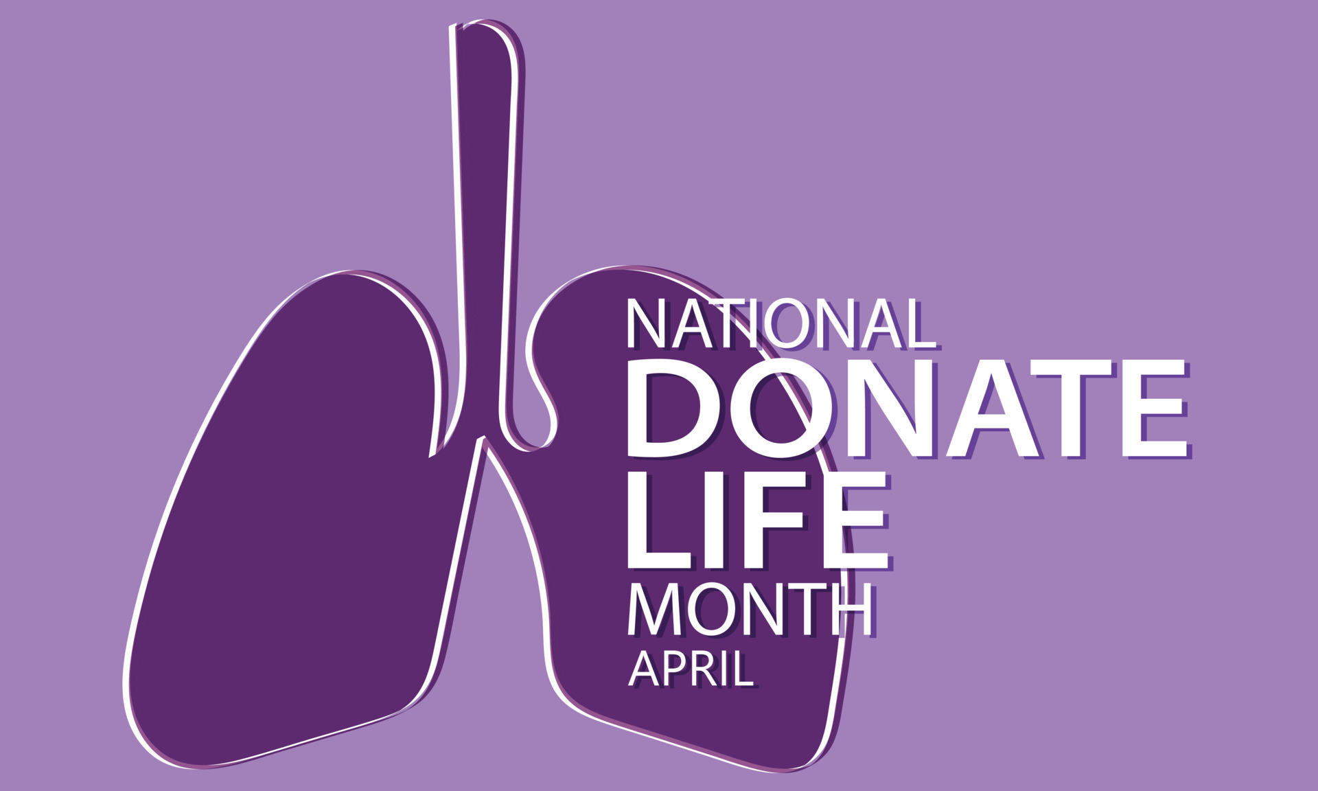 April is National Donate Life Month. Template for background, banner