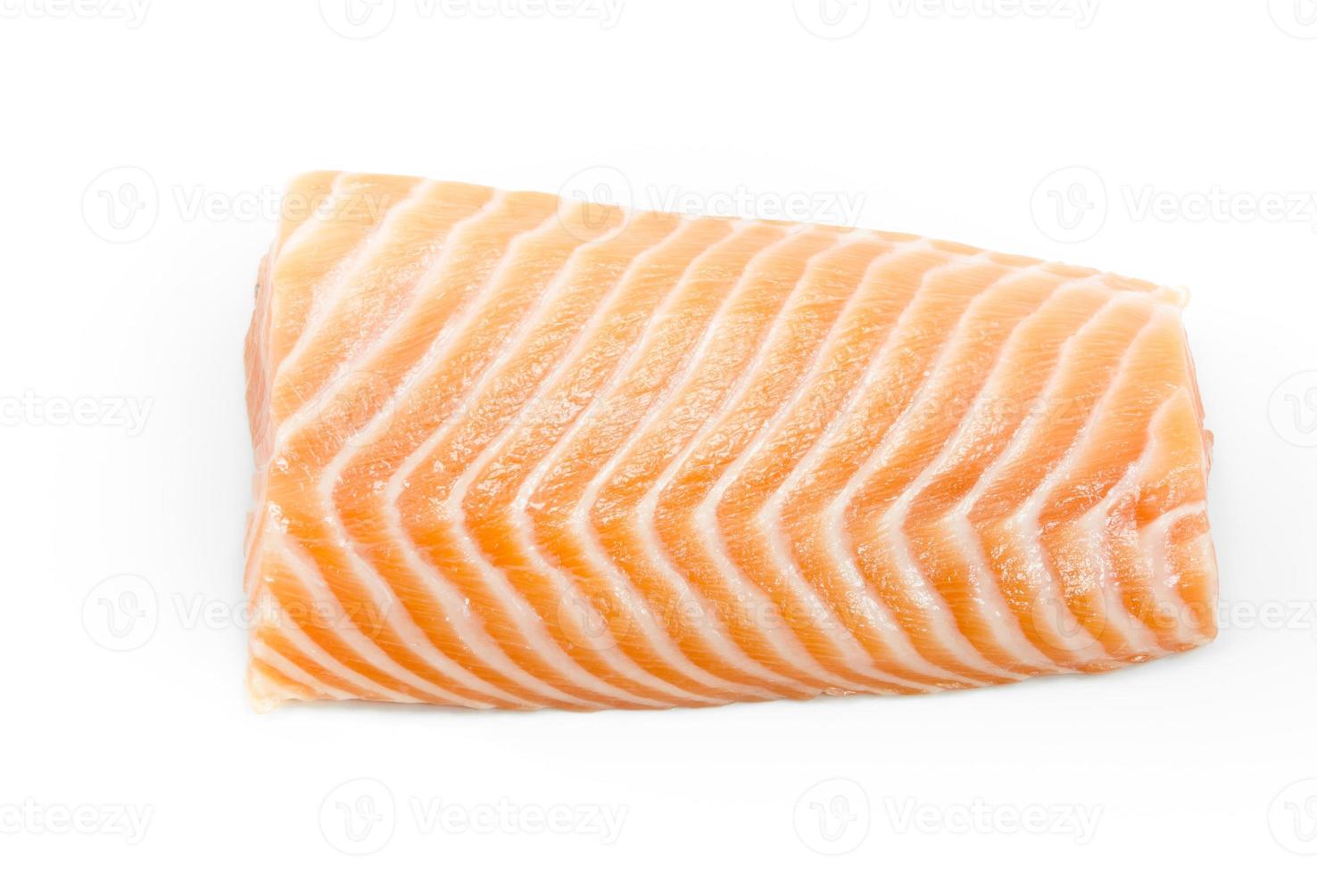 raw fish Salmon on white background ,salmon steak photo
