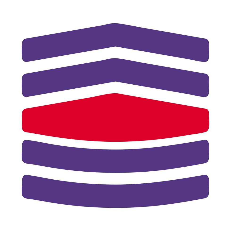 Insignia icono sólido rojo púrpura estilo militar ilustración vector Ejército elemento y símbolo Perfecto.