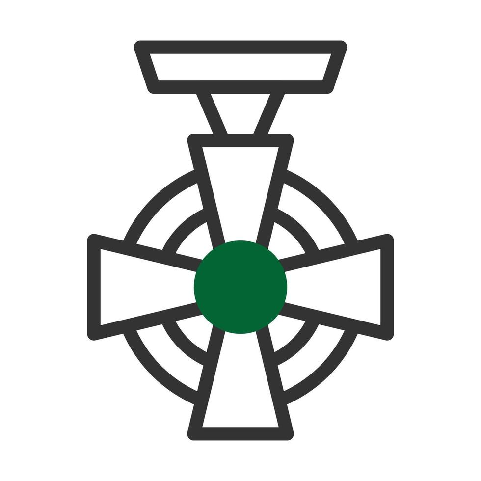 badge icon duotone grey green style military illustration vector army element and symbol perfect.