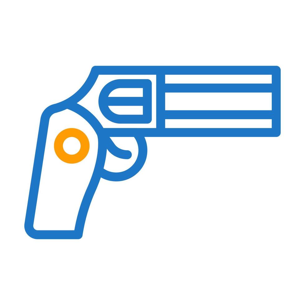 pistola icono duocolor azul naranja estilo militar ilustración vector Ejército elemento y símbolo Perfecto.