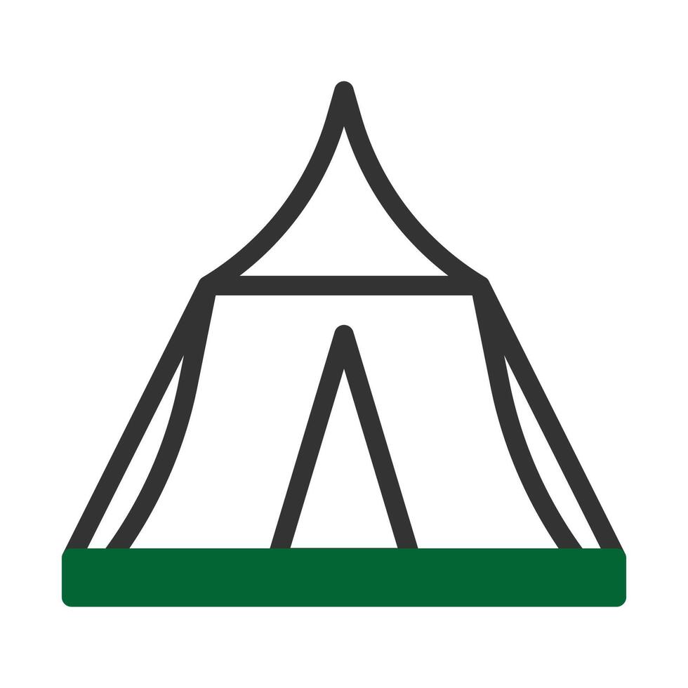 tent icon duotone grey green style military illustration vector army element and symbol perfect.
