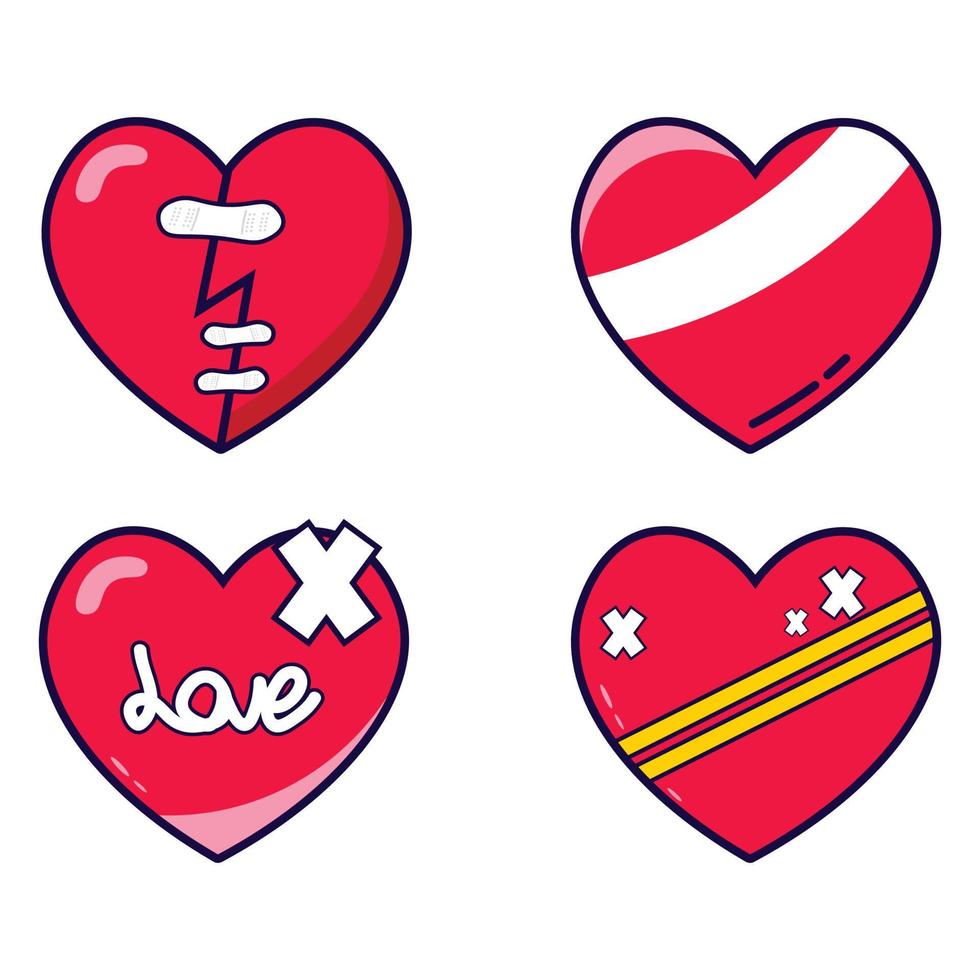 Love broken heart  sticker clip art vector