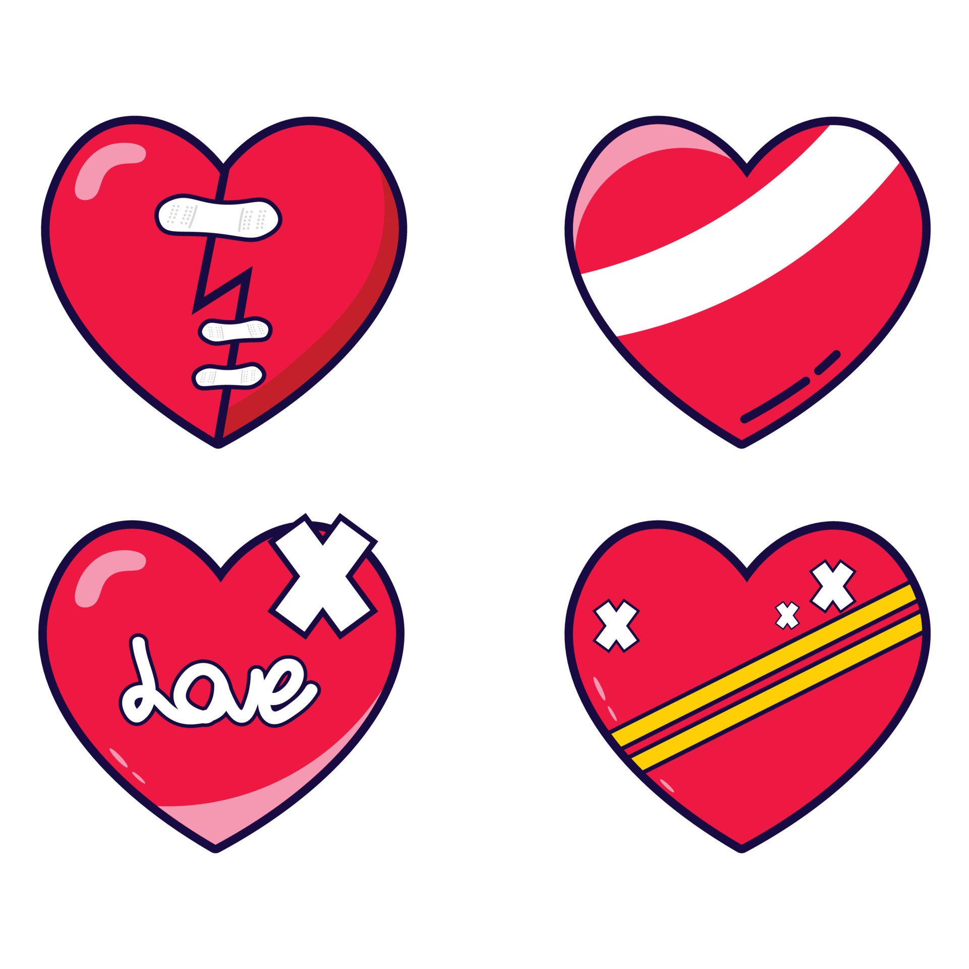 Love broken heart sticker clip art vector 21491619 Vector Art at Vecteezy