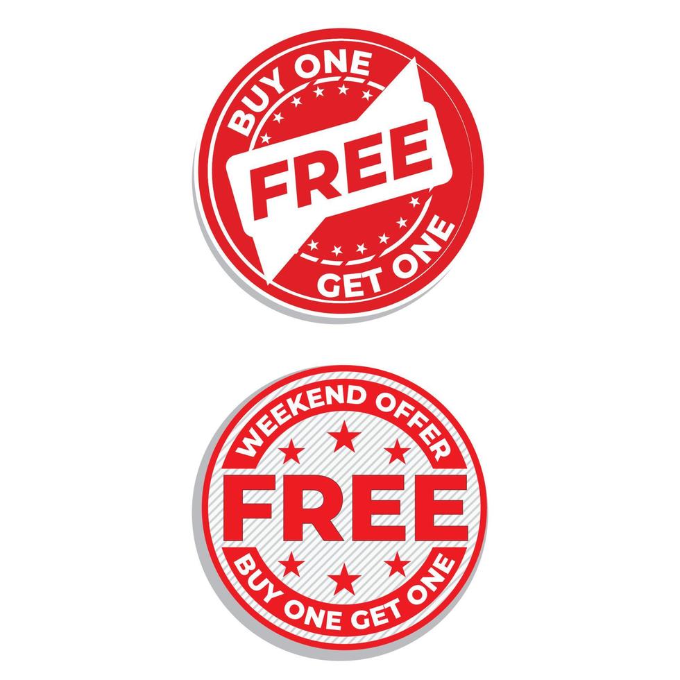 Free vector buy one get one free red and white sale banner