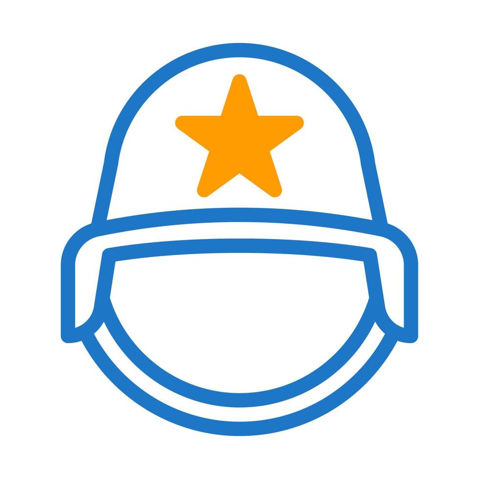 casco icono duotono azul naranja estilo militar ilustración vector Ejército elemento y símbolo Perfecto.