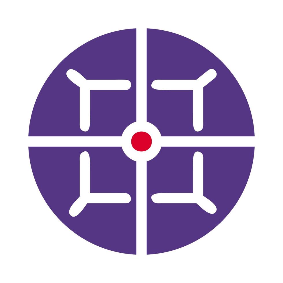 objetivo icono sólido rojo púrpura estilo militar ilustración vector Ejército elemento y símbolo Perfecto.