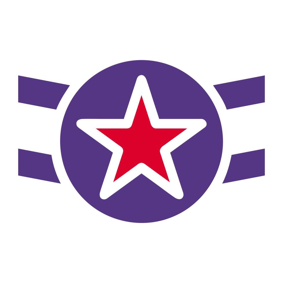 badge icon solid red purple style military illustration vector army element and symbol perfect.