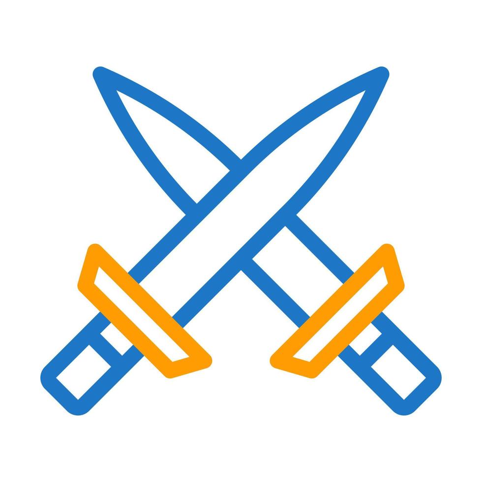espada icono duocolor azul naranja estilo militar ilustración vector Ejército elemento y símbolo Perfecto.