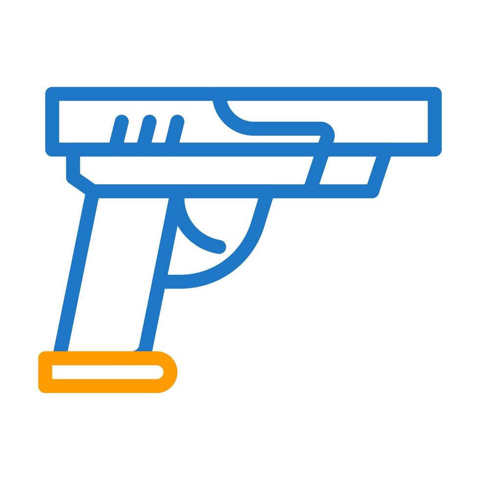 pistola icono duocolor azul naranja estilo militar ilustración vector Ejército elemento y símbolo Perfecto.