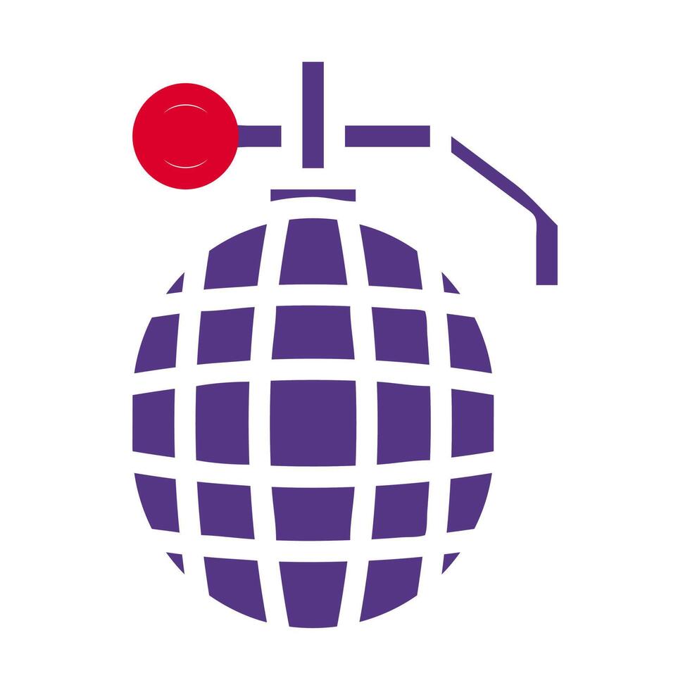 grenade icon solid red purple style military illustration vector army element and symbol perfect.