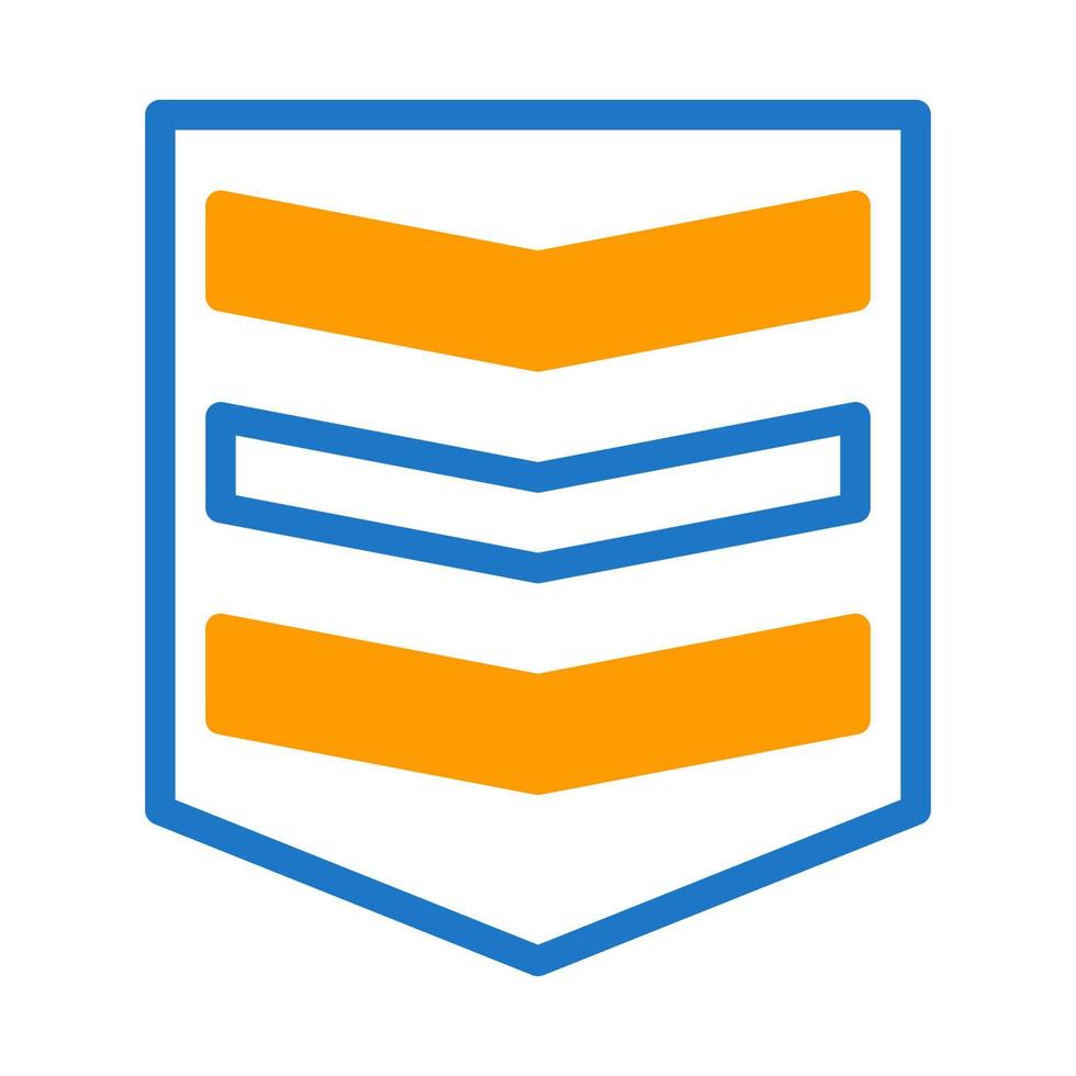 Insignia icono duotono azul naranja estilo militar ilustración vector Ejército elemento y símbolo Perfecto.
