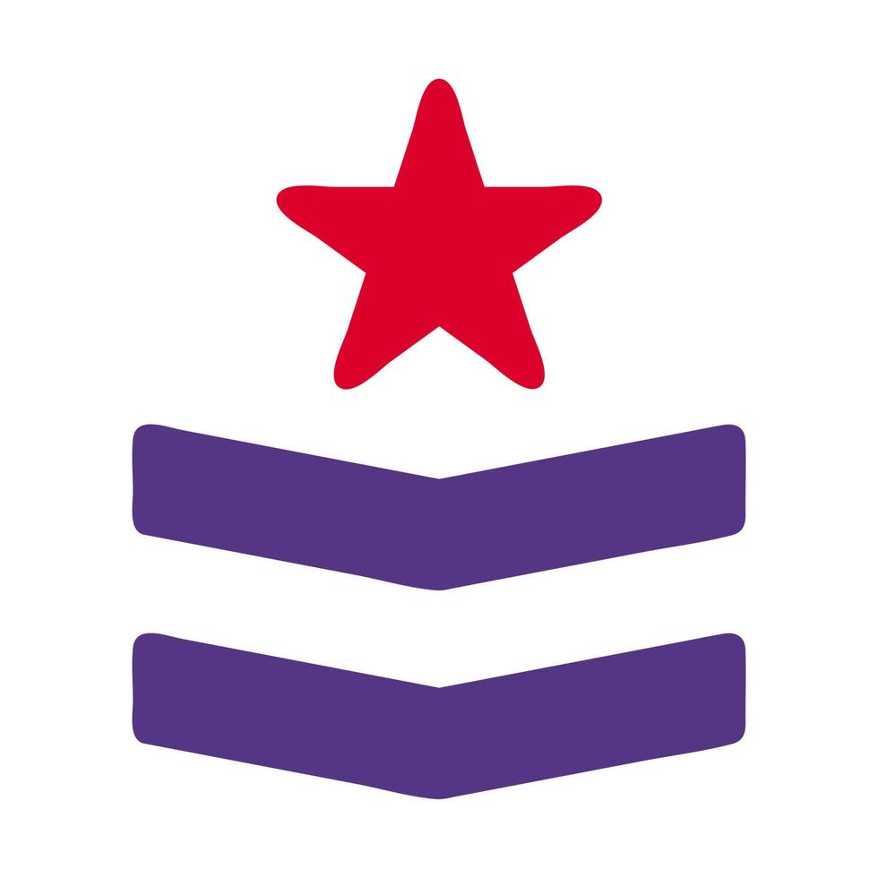 Insignia icono sólido rojo púrpura estilo militar ilustración vector Ejército elemento y símbolo Perfecto.