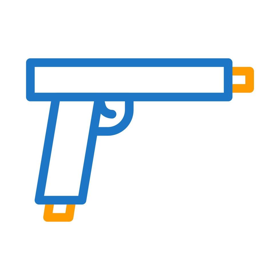 pistola icono duocolor azul naranja estilo militar ilustración vector Ejército elemento y símbolo Perfecto.