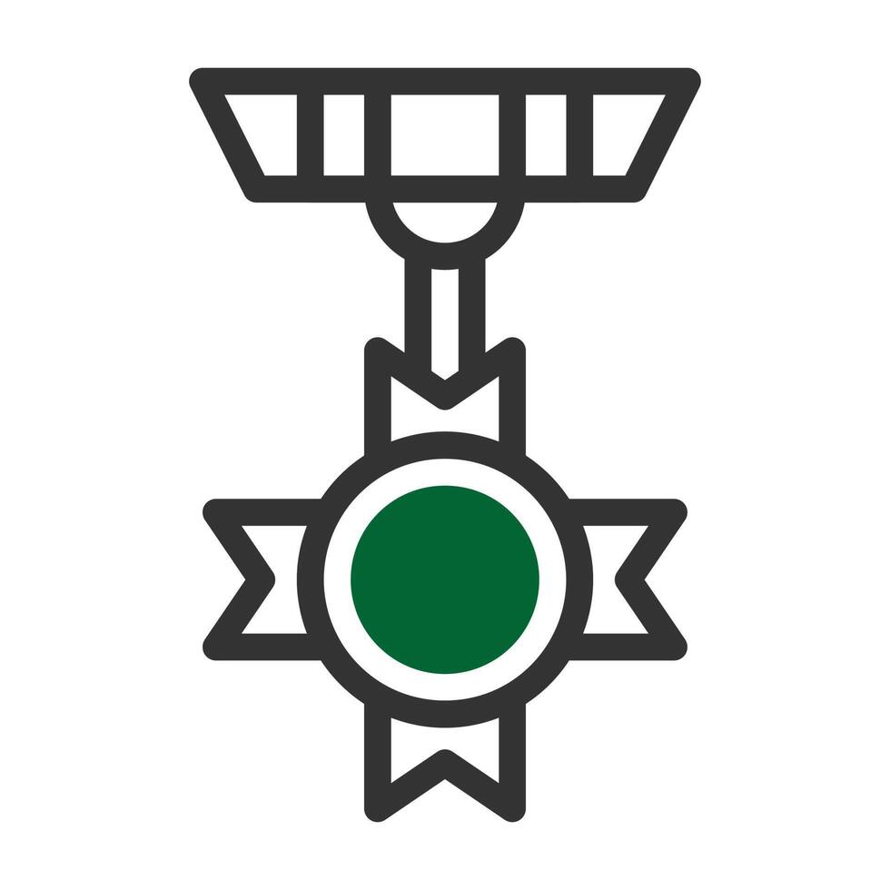 Insignia icono duotono gris verde estilo militar ilustración vector Ejército elemento y símbolo Perfecto.