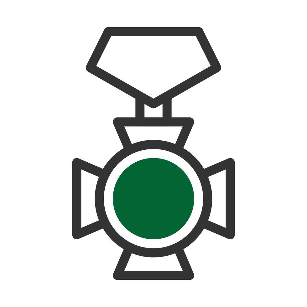 badge icon duotone grey green style military illustration vector army element and symbol perfect.