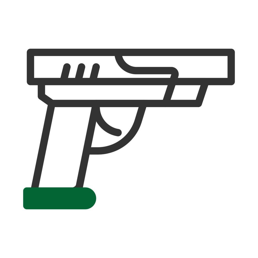 pistola icono duotono gris verde estilo militar ilustración vector Ejército elemento y símbolo Perfecto.