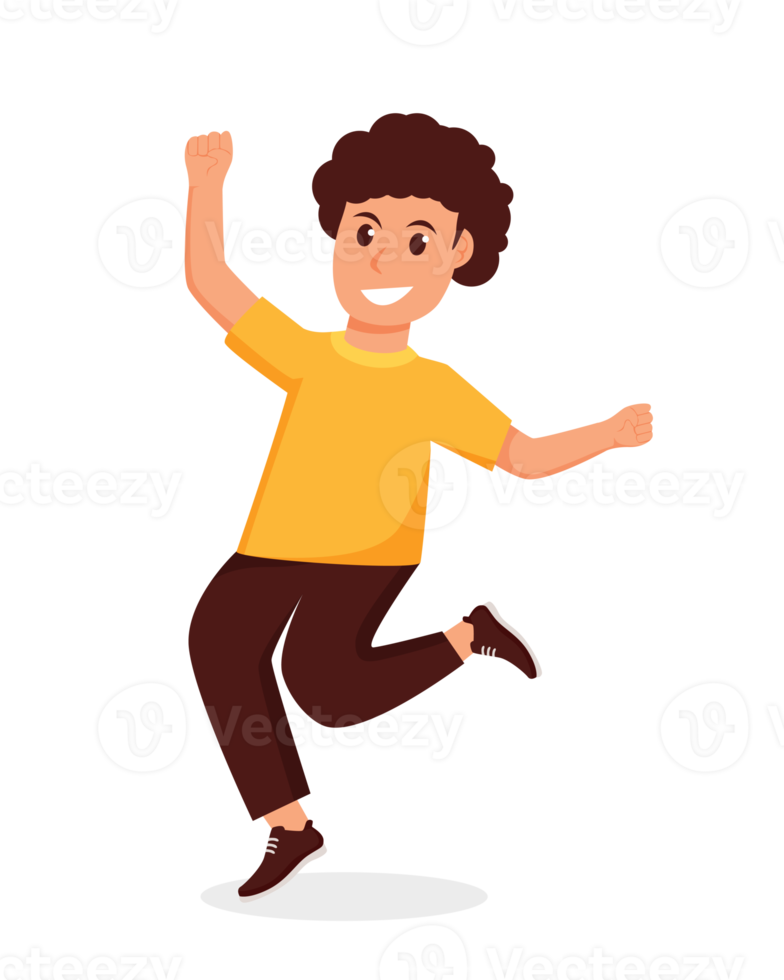 character boy happy dance movements isolated 21491813 PNG