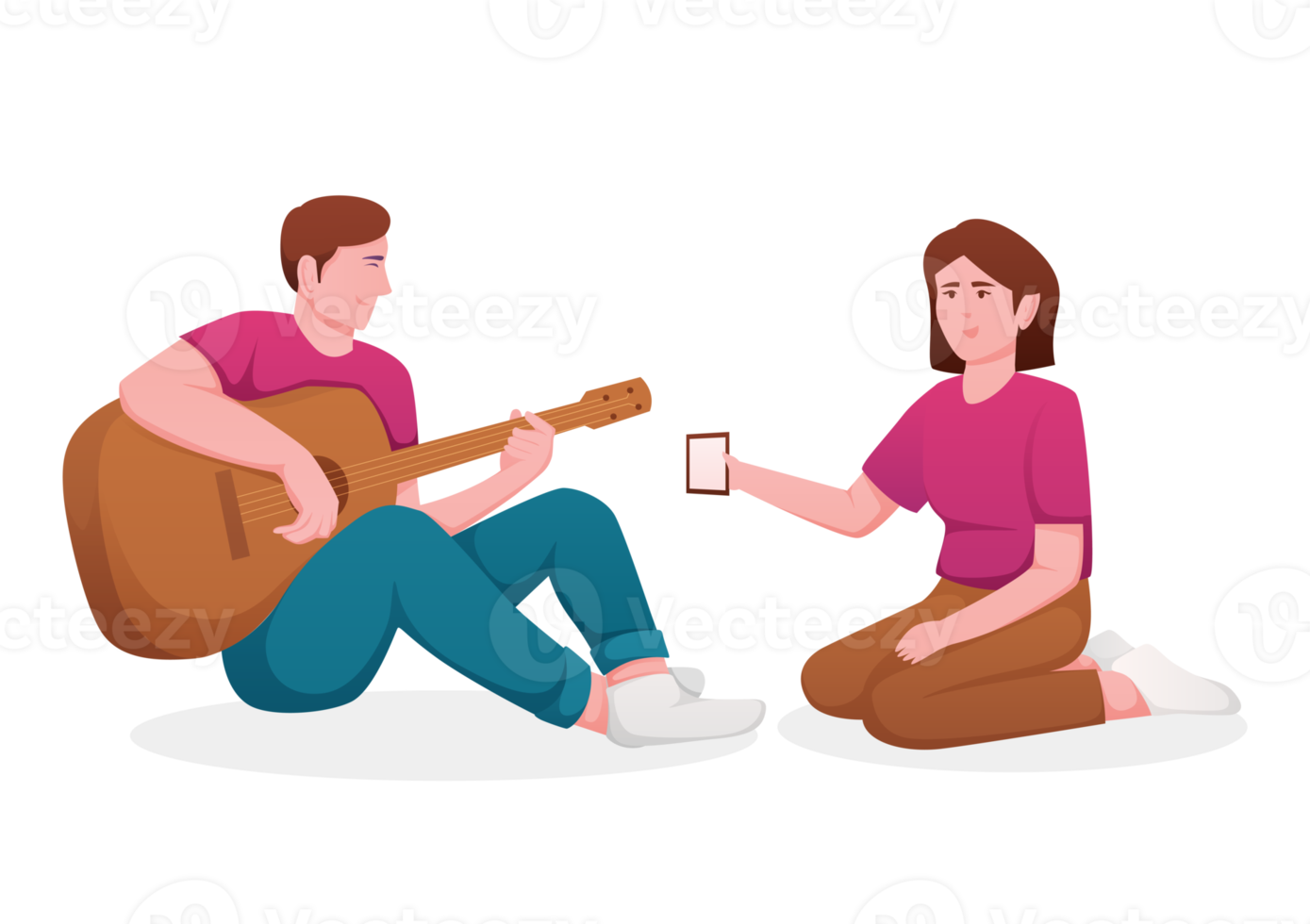 hobby karakter mensen spelen gitaar png