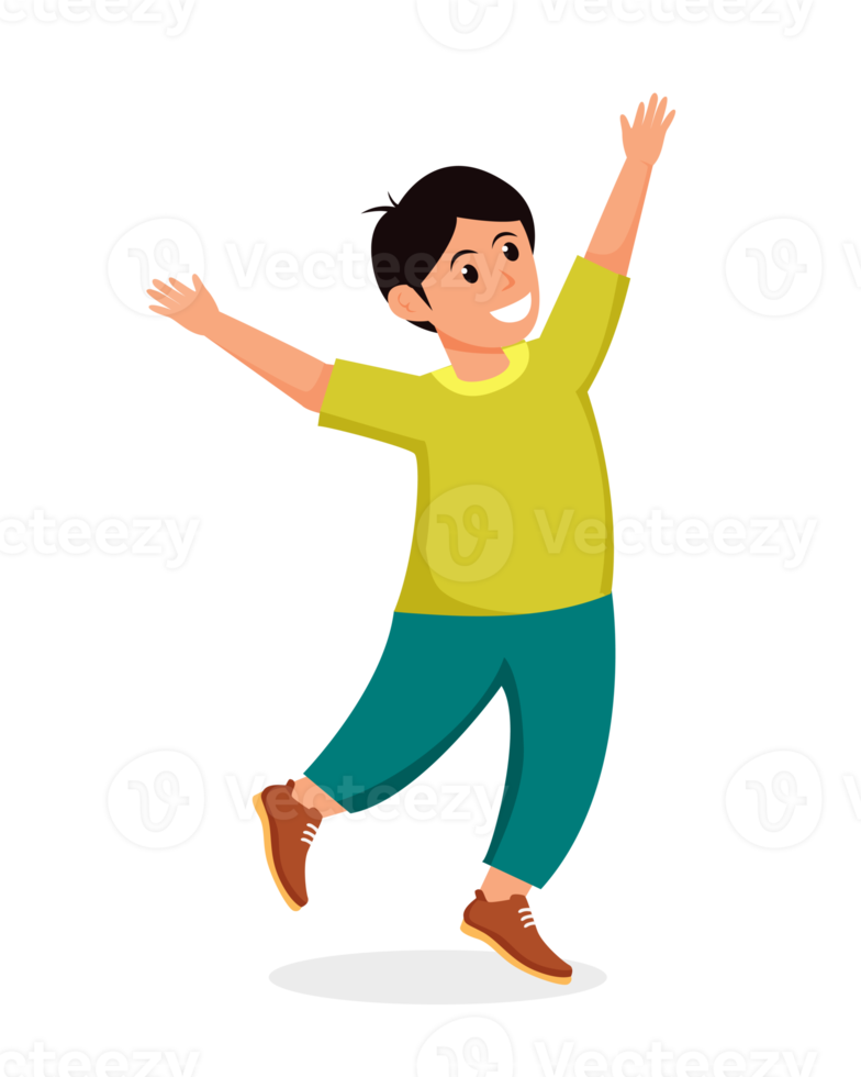 character boy happy dance movements isolated 21491820 PNG