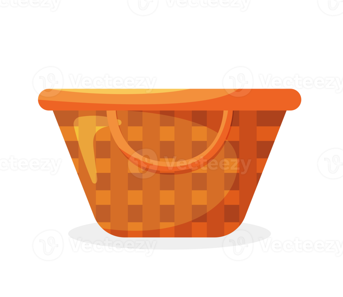 Picnic baskets straw isolated illustration png